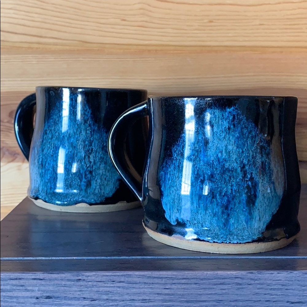 Handmade Wisconsin thrown pottery mugs